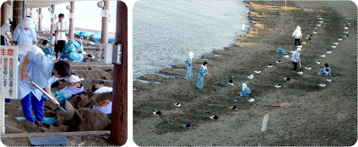 แช่ทรายที่อิบุซึกิออนเซน ( Ibusuki onsen )