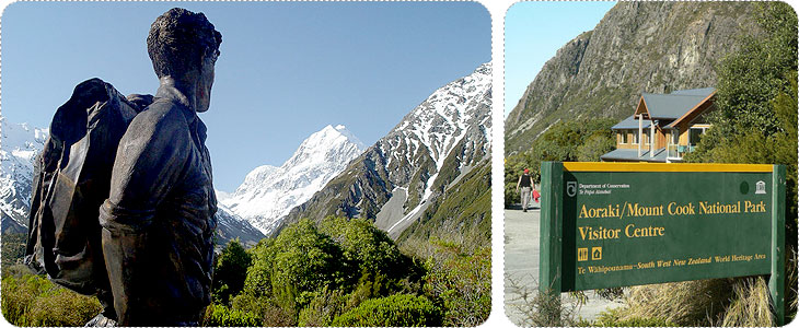 จุดบริการนักท่องเที่ยวและรูปปั้น Edman Hillary ผู้พิชิตยอดเขา Everest เป็นคนแรก
