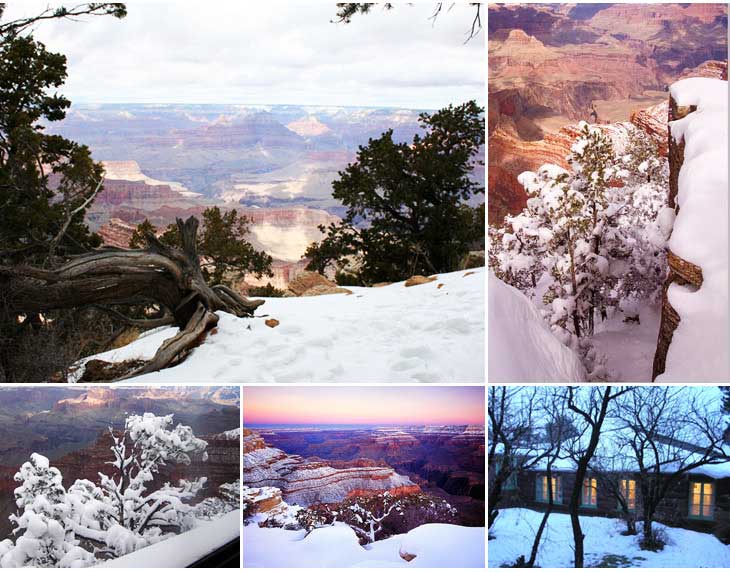 Grand Canyon ในฤดูหนาวจะมีหิมะตกหนักจนไม่สามารถเดินทางได้