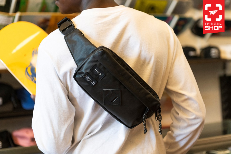 Jansport x Huf Waisted Waist Pack สี Black Coated Ripstop