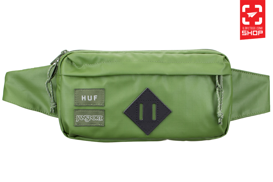 Jansport x Huf Waisted Waist Pack สี Olive Coated Ripstop
