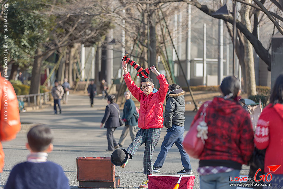 เที่ยวญี่ปุ่น โตเกียว ด้วยตัวเอง Japan Tokyo Trip การแสดงใน สวน ueno park