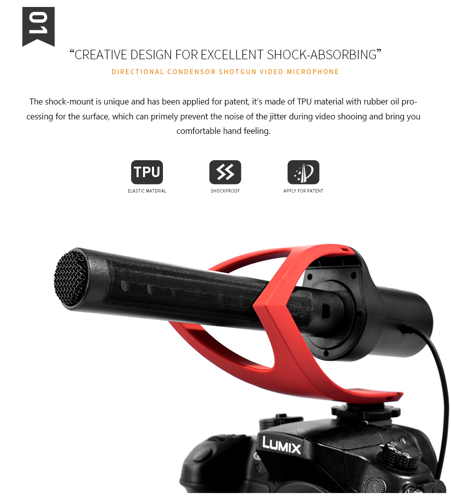 COMICA CVM-V30 R SHORTGUN VIDEO MICROPHONE